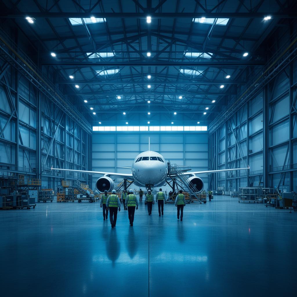 Aircraft at hangar